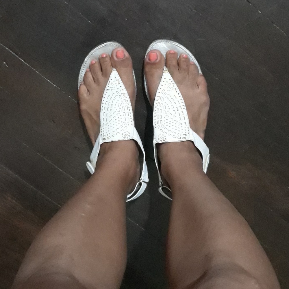 White thong sandals